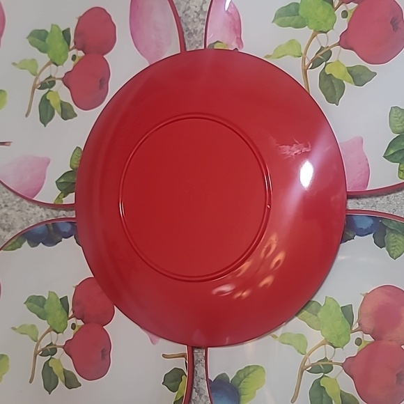 Set Of 5 Cynthia Rowley Whim Melamine Fruit Salad Plates With 5 Barrel Cups - Picture 3 of 8